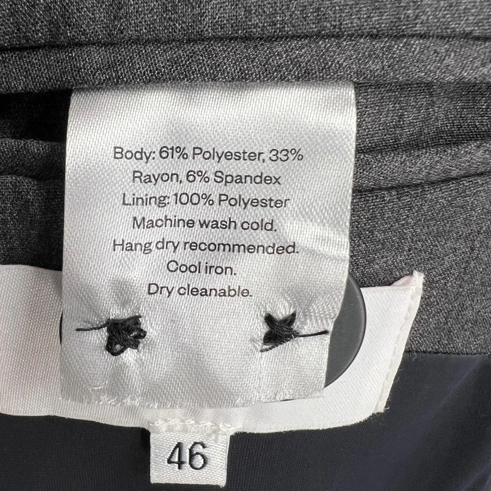 Ministry of Supply Gray‎ Stretch Blazer Jacket Mens 46 Two Button Tech Fabric